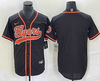 Men%27s Philadelphia Flyers Blank Black Cool Base Stitched Baseball Jersey
